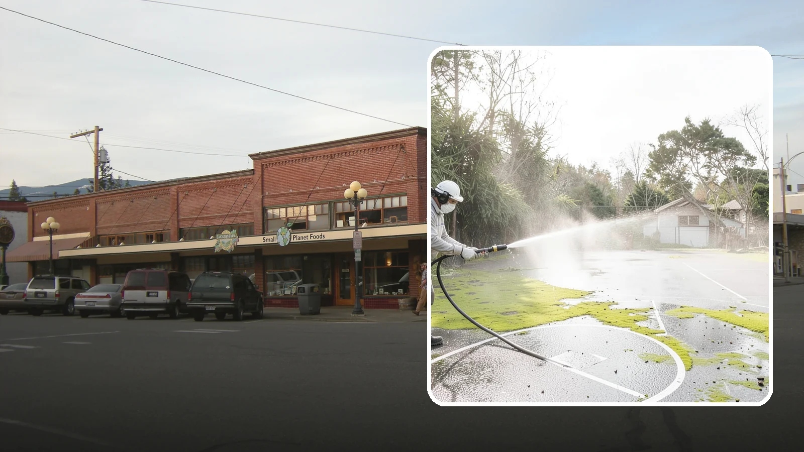 Basketball Court Cleaning in Sedro-Woolley, Skagit County, WA - We clean residential and community basketball courts, clearing the moss and algae that make Washington sport surfaces dangerously...