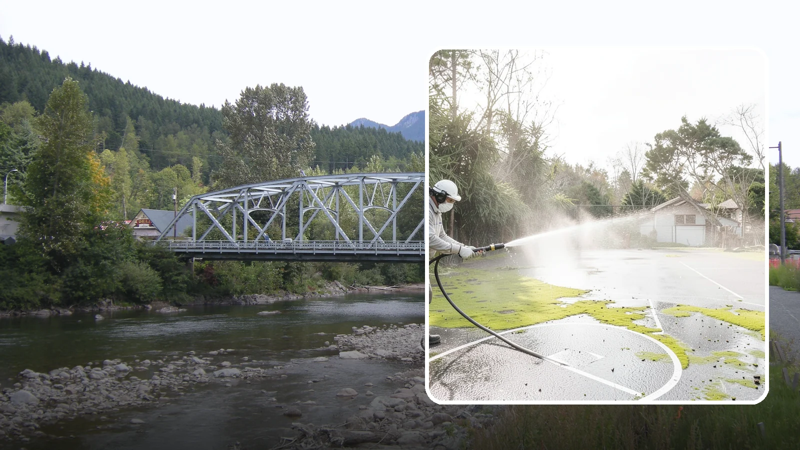 Basketball Court Cleaning in Skykomish, King County, WA - We clean residential and community basketball courts, clearing the moss and algae that make Washington sport surfaces dangerously...