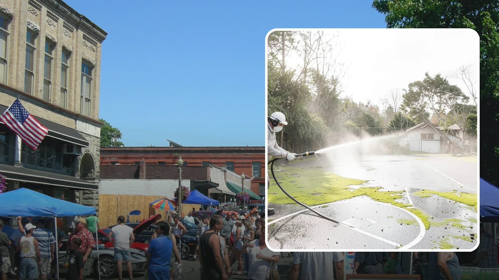 Basketball Court Cleaning in Snohomish, Snohomish County, WA - We clean residential and community basketball courts, clearing the moss and algae that make Washington sport surfaces dangerously...