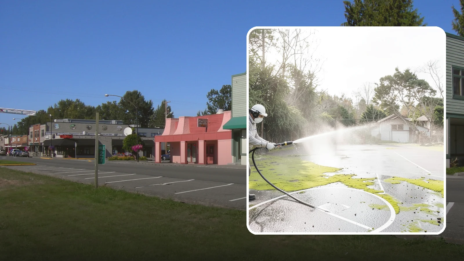 Basketball Court Cleaning in Snoqualmie, King County, WA - We clean residential and community basketball courts, clearing the moss and algae that make Washington sport surfaces dangerously...