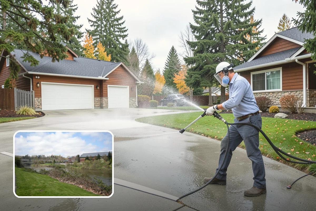 Basketball Court Cleaning in Tukwila, King County, WA - Restores reliable traction on a moss-slicked surface