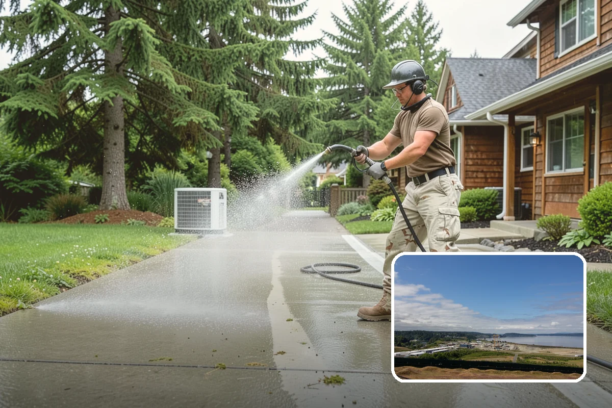 Basketball Court Cleaning in University Place, Pierce County, WA - Restores reliable traction on a moss-slicked surface