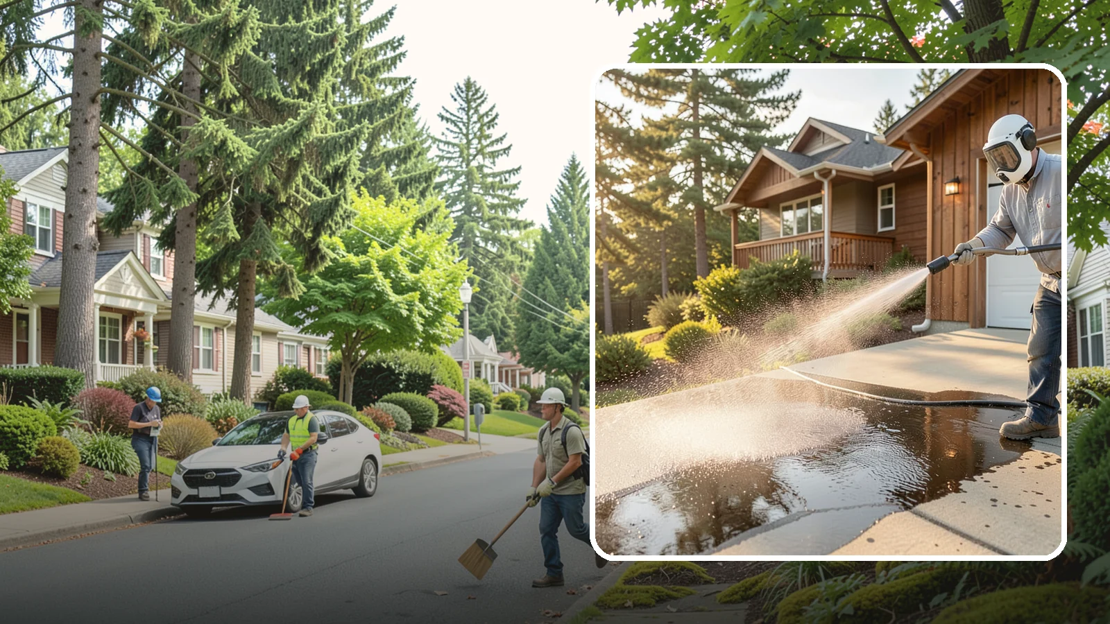 Battery Acid Stain Removal in Beaux Arts Village, King County, WA - Specialized neutralization and removal of battery acid stains and etching from concrete and garage floors.