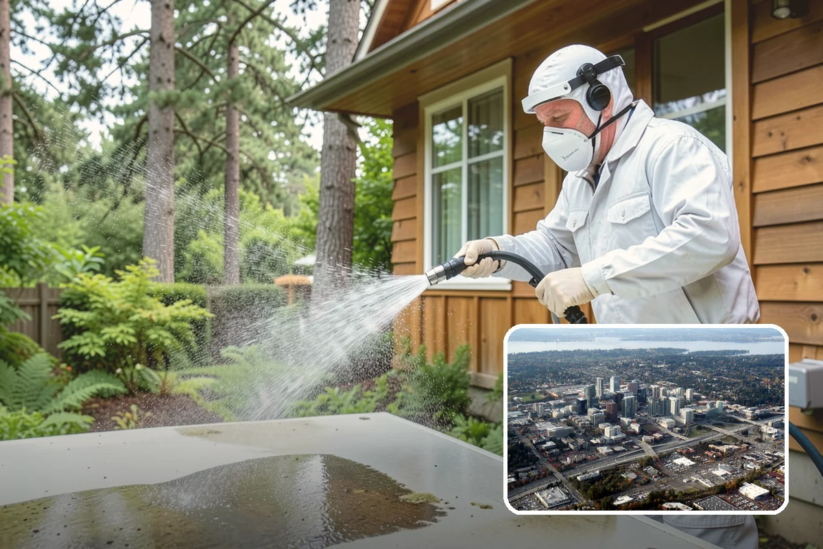 Battery Acid Stain Removal in Bellevue, King County, WA - Neutralizes acid to halt ongoing concrete damage