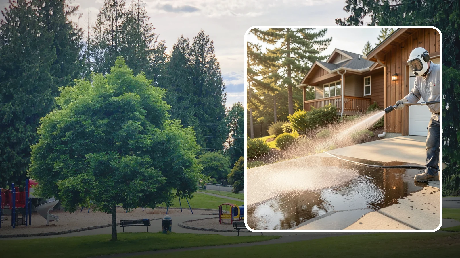 Battery Acid Stain Removal in Bonney Lake, Pierce County, WA - Specialized neutralization and removal of battery acid stains and etching from concrete and garage floors.