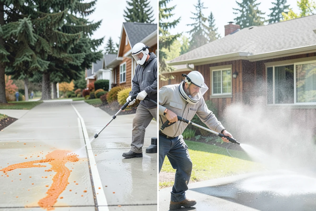Battery Acid Stain Removal in Granite Falls, Snohomish County, WA - Contain the area and neutralize the acid residue