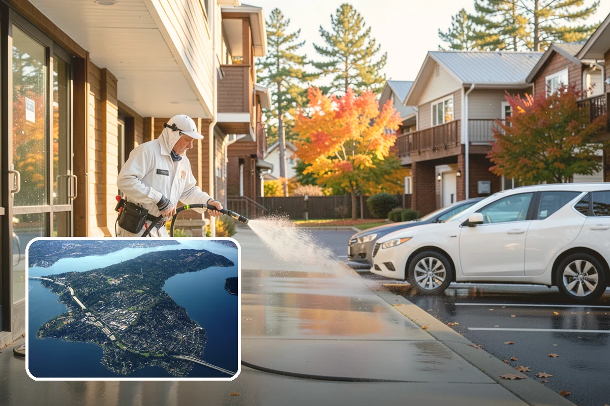 Battery Acid Stain Removal in Mercer Island, King County, WA - Neutralizes acid to halt ongoing concrete damage