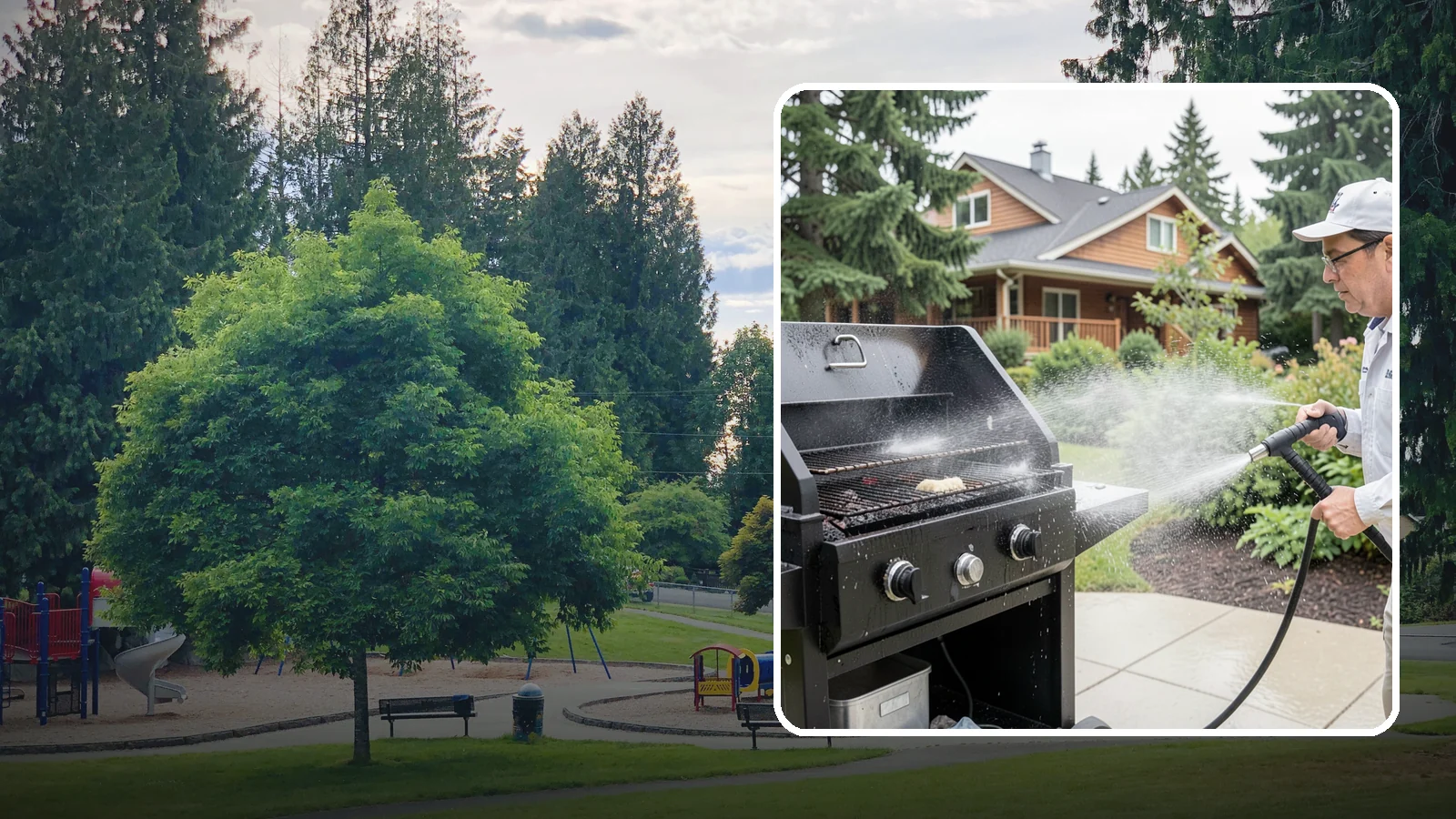 BBQ Grill Cleaning in Bonney Lake, Pierce County, WA - We degrease grates, burners, and exterior housings so your grill is safe and ready for that rare Washington sunny cookout.