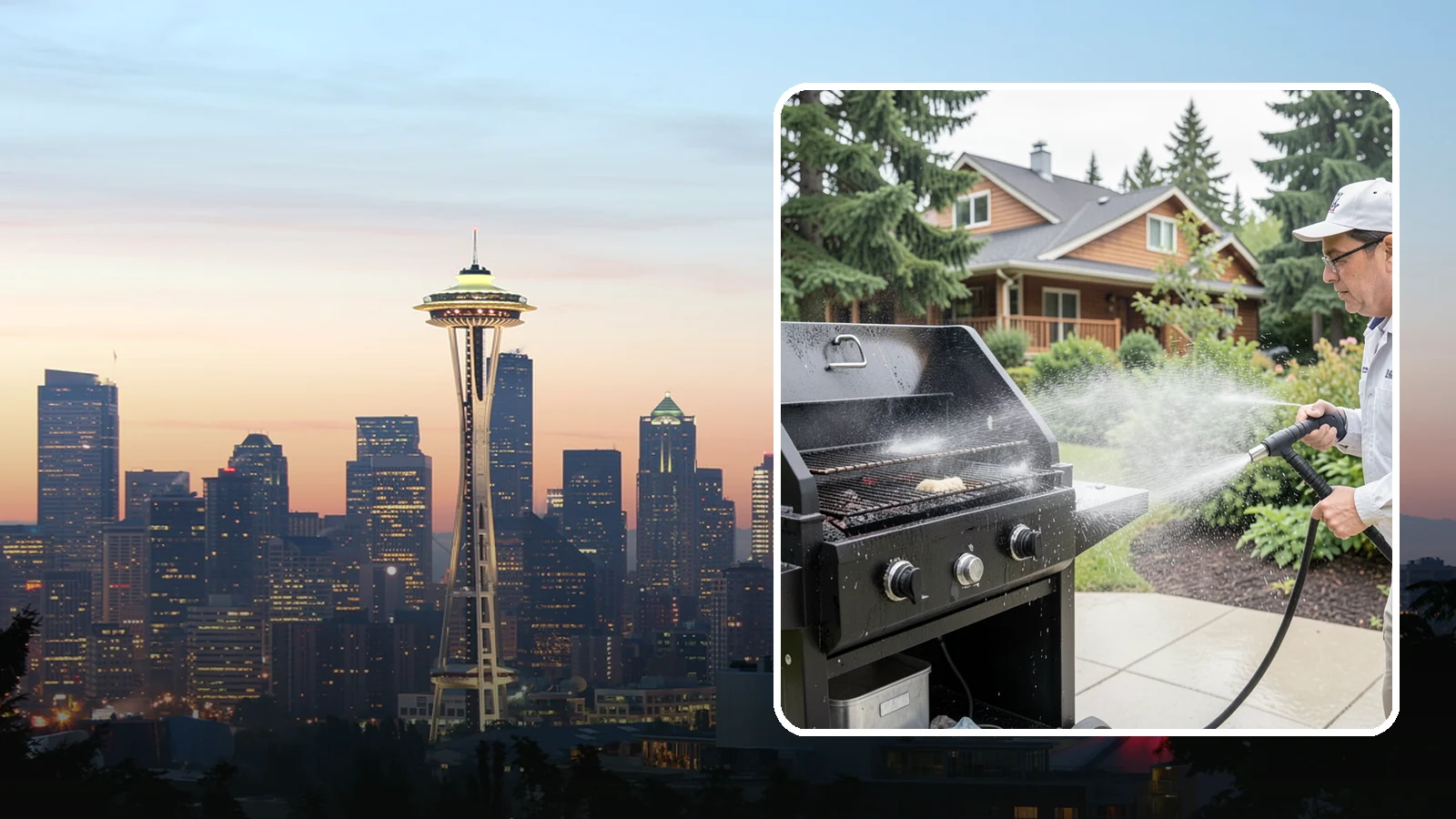 BBQ Grill Cleaning in Seattle, King County, WA - We degrease grates, burners, and exterior housings so your grill is safe and ready for that rare Washington sunny cookout.