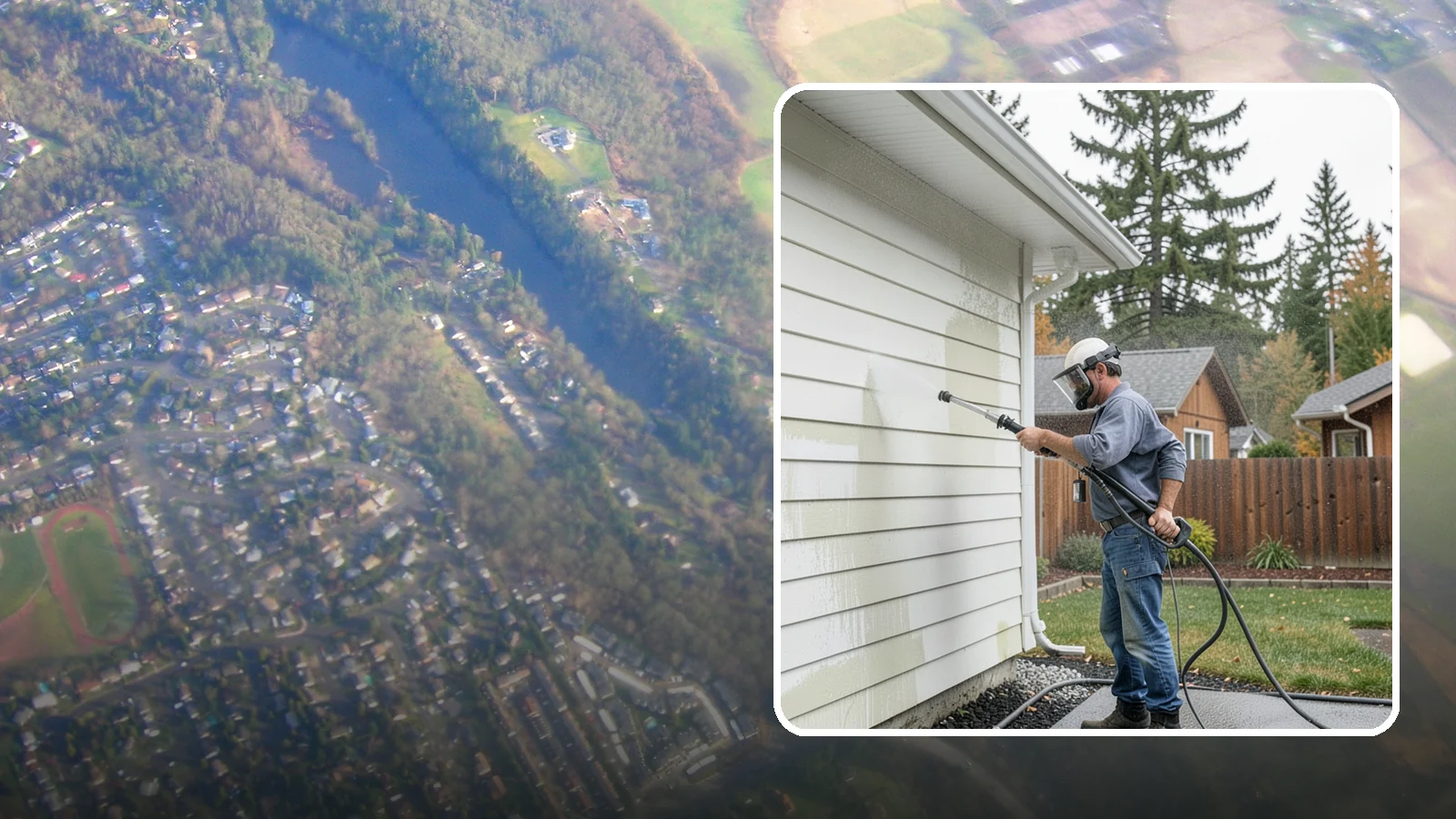 Biannual House Washing in Algona, King County, WA - Biannual house washing cleans your home's exterior twice a year to stay ahead of the algae and film that build fast in a wet...