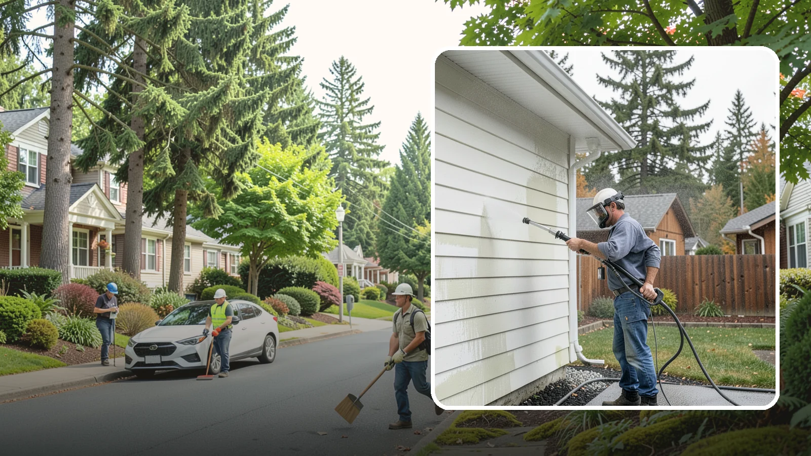 Biannual House Washing in Beaux Arts Village, King County, WA - Biannual house washing cleans your home's exterior twice a year to stay ahead of the algae and film that build fast in a wet...