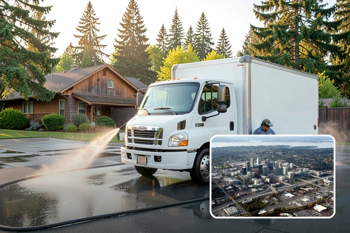 Biannual House Washing in Bellevue, King County, WA - Keeps shaded and tree-covered homes free of visible algae