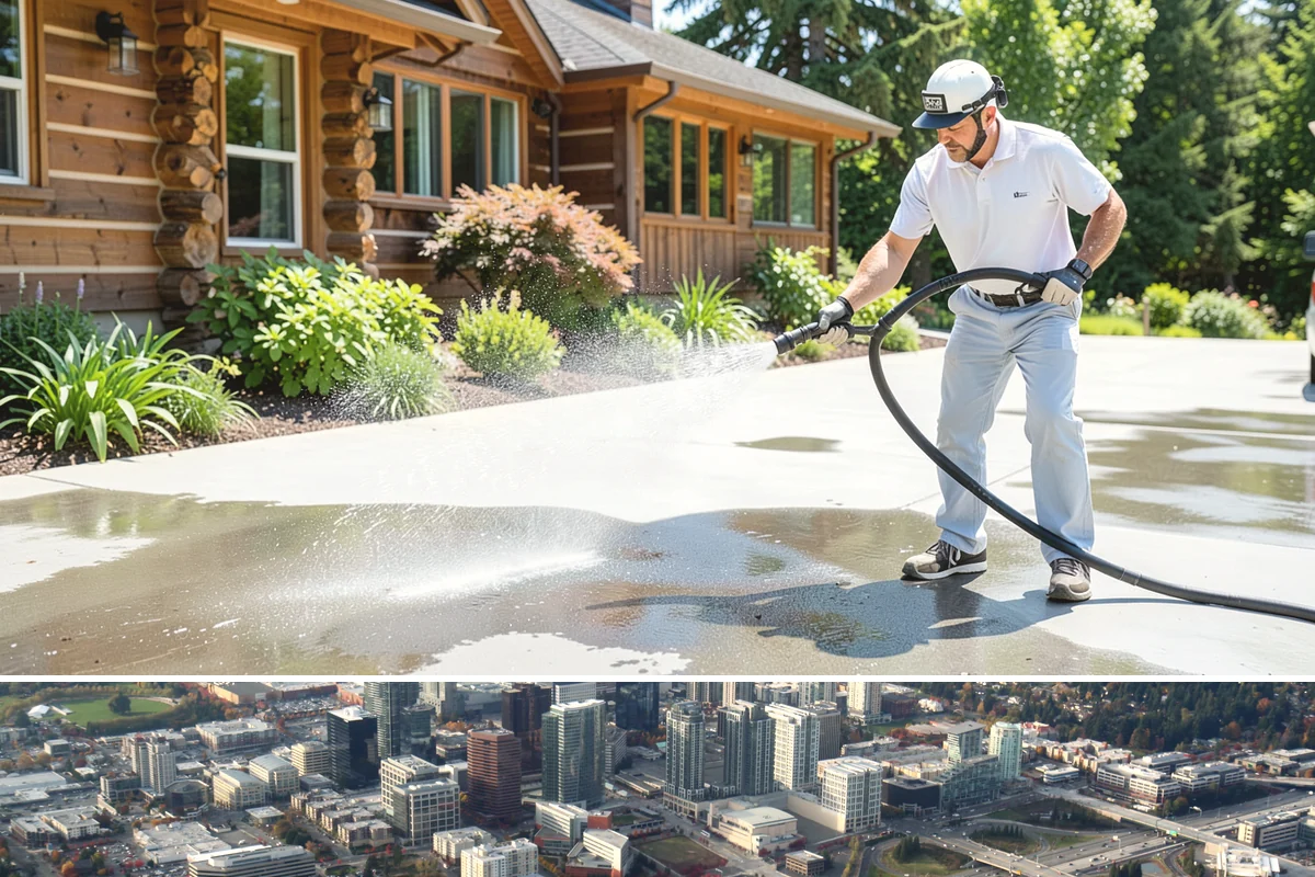 Biannual House Washing in Bellevue, King County, WA - Spring and fall pair naturally, catching the exterior after winter growth and again before the next rainy season.