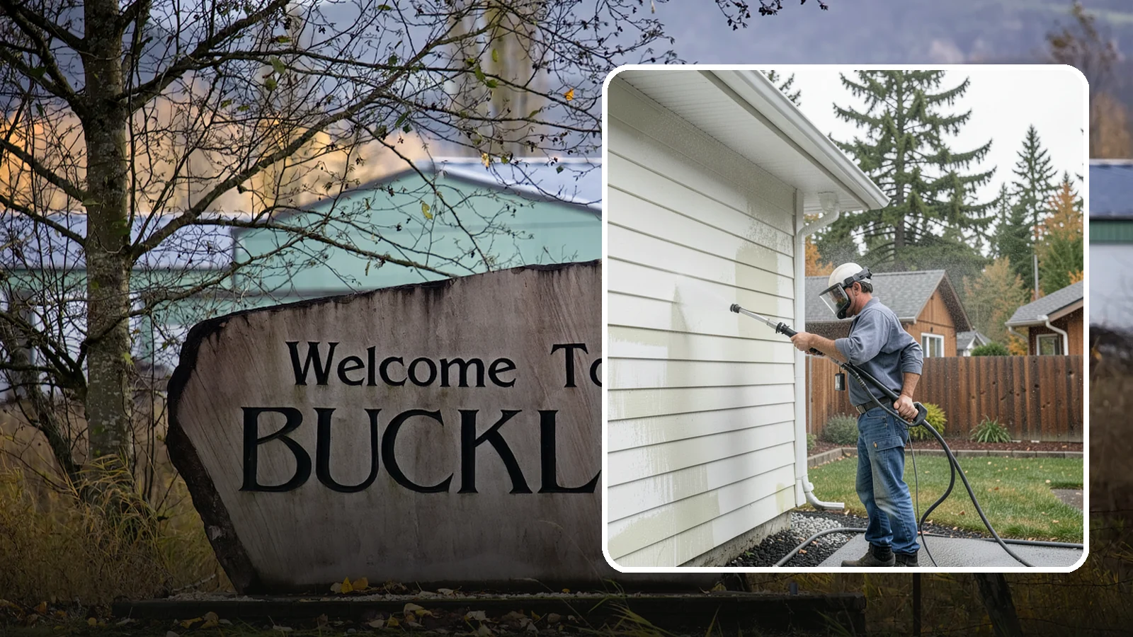 Biannual House Washing in Buckley, Pierce County, WA - Biannual house washing cleans your home's exterior twice a year to stay ahead of the algae and film that build fast in a wet...