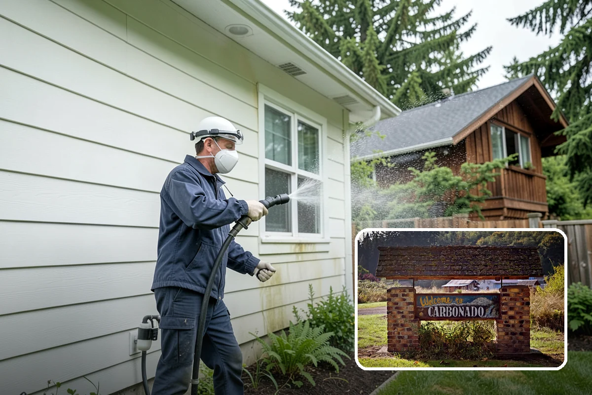 Biannual House Washing in Carbonado, Pierce County, WA - Keeps shaded and tree-covered homes free of visible algae