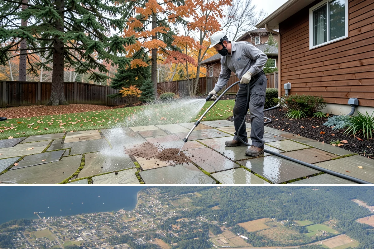 Biannual House Washing in Coupeville, Island County, WA - Spring and fall pair naturally, catching the exterior after winter growth and again before the next rainy season.