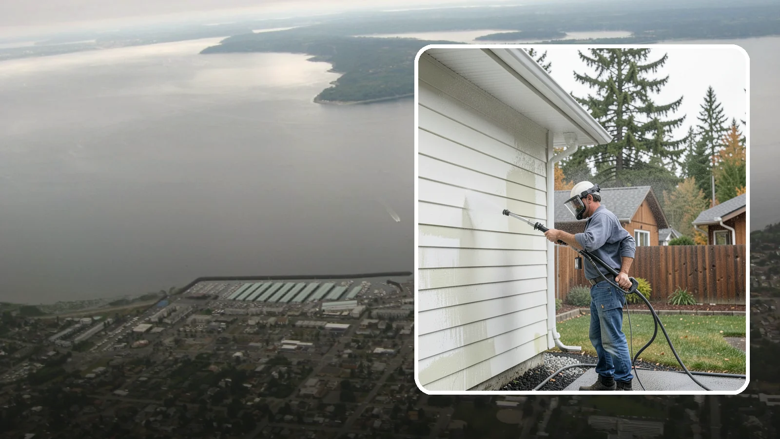 Biannual House Washing in Des Moines, King County, WA - Biannual house washing cleans your home's exterior twice a year to stay ahead of the algae and film that build fast in a wet...