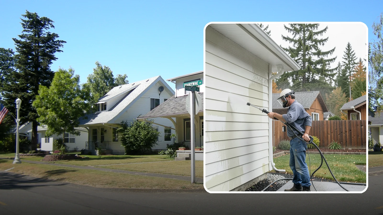 Biannual House Washing in DuPont, Pierce County, WA - Biannual house washing cleans your home's exterior twice a year to stay ahead of the algae and film that build fast in a wet...
