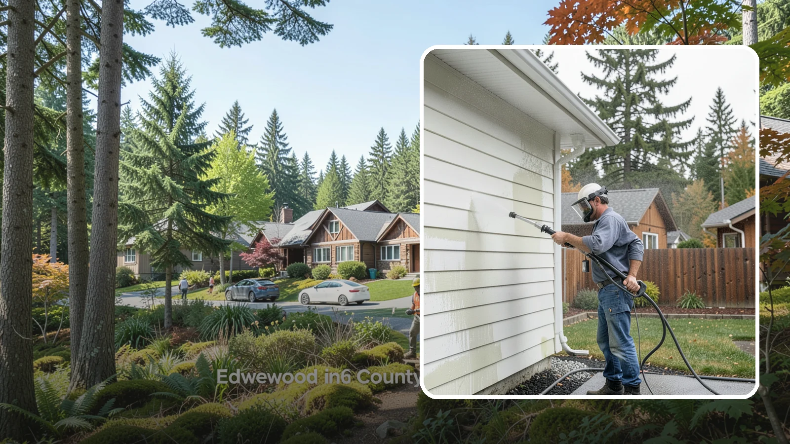 Biannual House Washing in Edgewood, Pierce County, WA - Biannual house washing cleans your home's exterior twice a year to stay ahead of the algae and film that build fast in a wet...