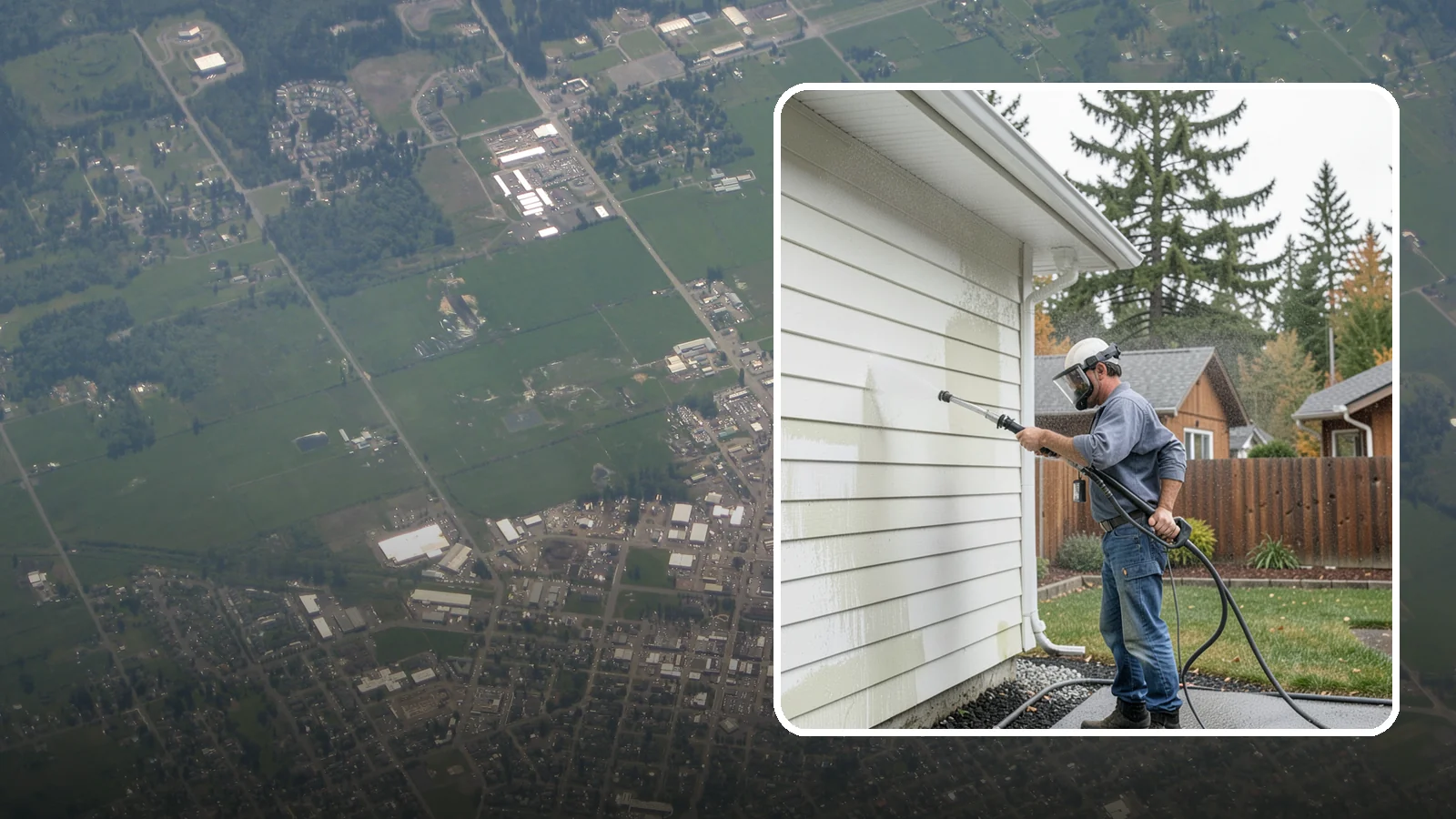 Biannual House Washing in Enumclaw, King County, WA - Biannual house washing cleans your home's exterior twice a year to stay ahead of the algae and film that build fast in a wet...