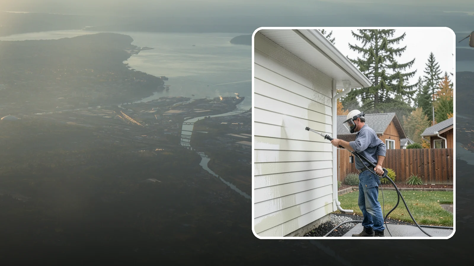 Biannual House Washing in Fife, Pierce County, WA - Biannual house washing cleans your home's exterior twice a year to stay ahead of the algae and film that build fast in a wet...