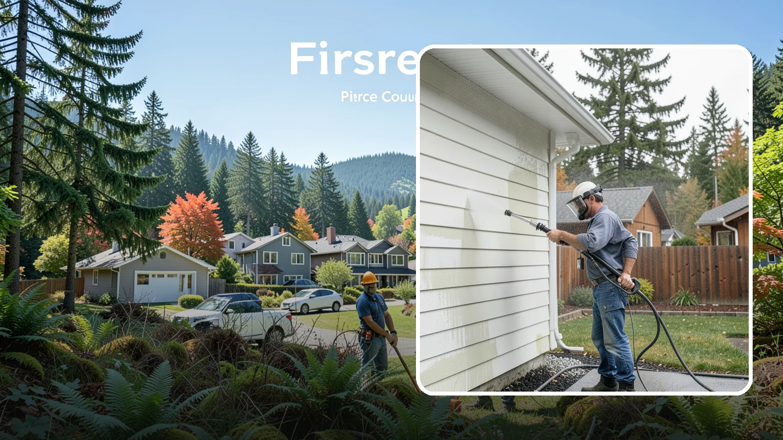 Biannual House Washing in Fircrest, Pierce County, WA - Biannual house washing cleans your home's exterior twice a year to stay ahead of the algae and film that build fast in a wet...
