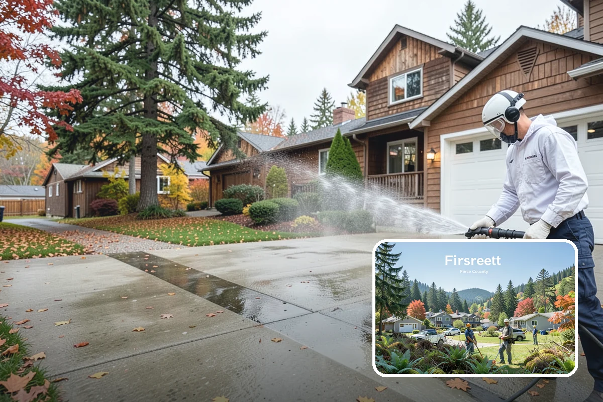Biannual House Washing in Fircrest, Pierce County, WA - Keeps shaded and tree-covered homes free of visible algae