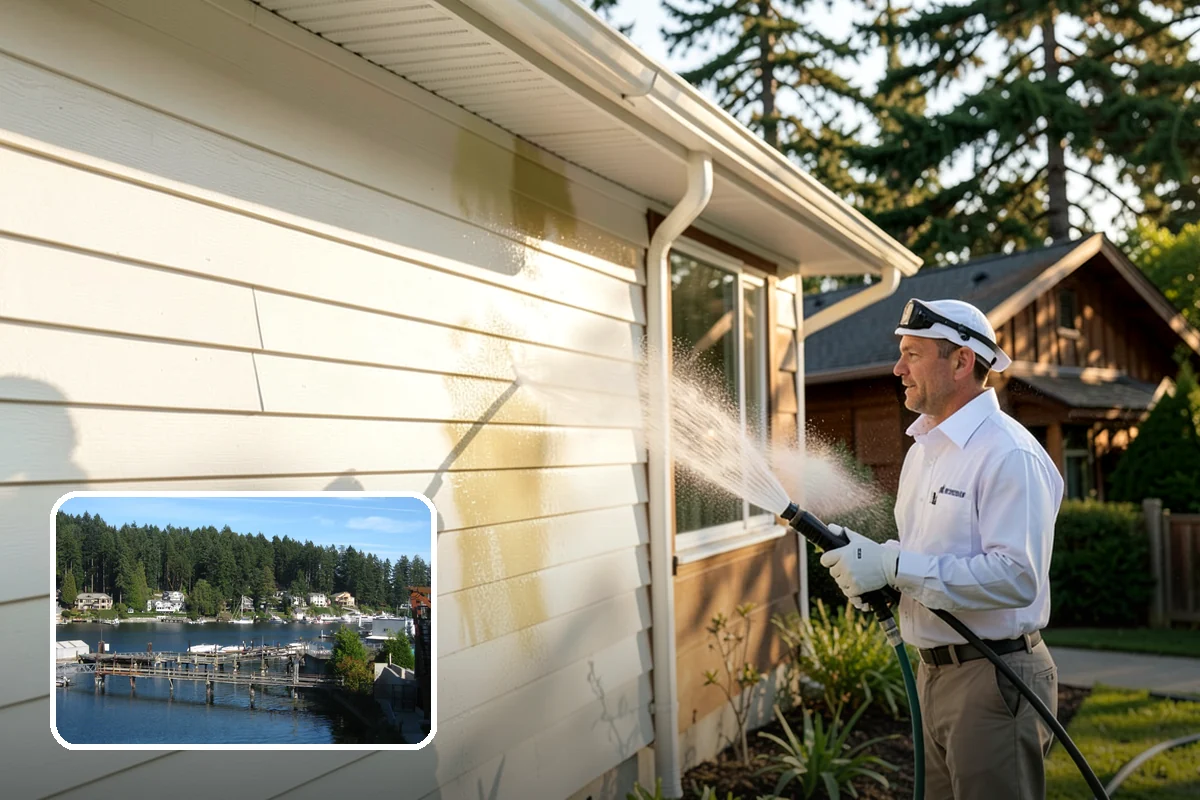 Biannual House Washing in Gig Harbor, Pierce County, WA - Keeps shaded and tree-covered homes free of visible algae