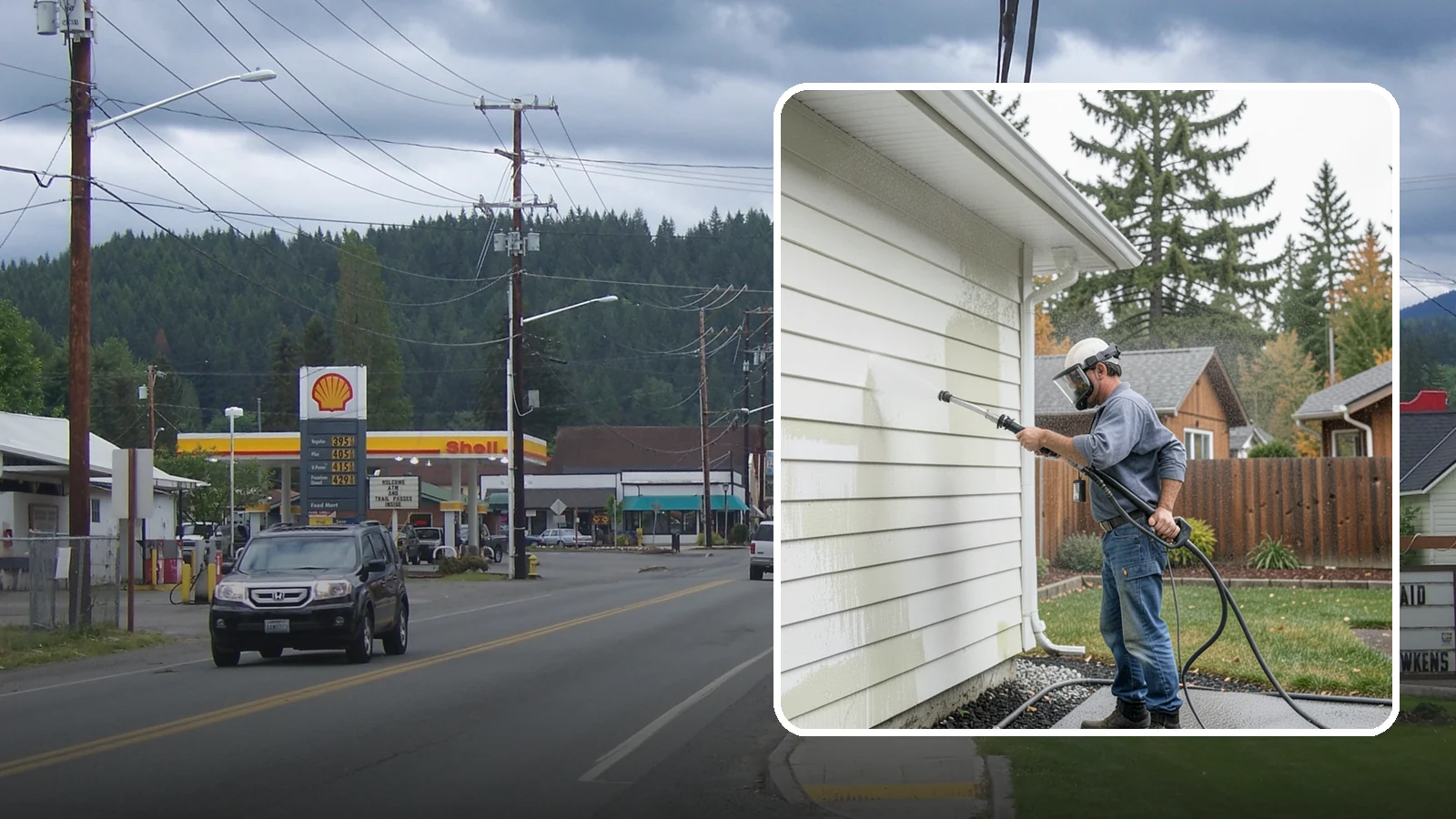 Biannual House Washing in Granite Falls, Snohomish County, WA - Biannual house washing cleans your home's exterior twice a year to stay ahead of the algae and film that build fast in a wet...