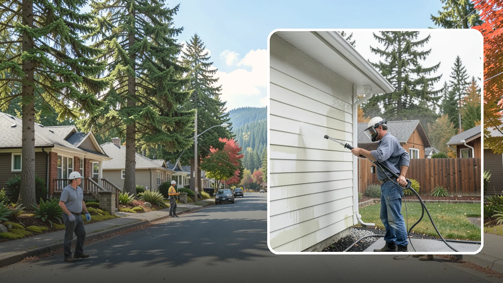 Biannual House Washing in Hunts Point, King County, WA - Biannual house washing cleans your home's exterior twice a year to stay ahead of the algae and film that build fast in a wet...