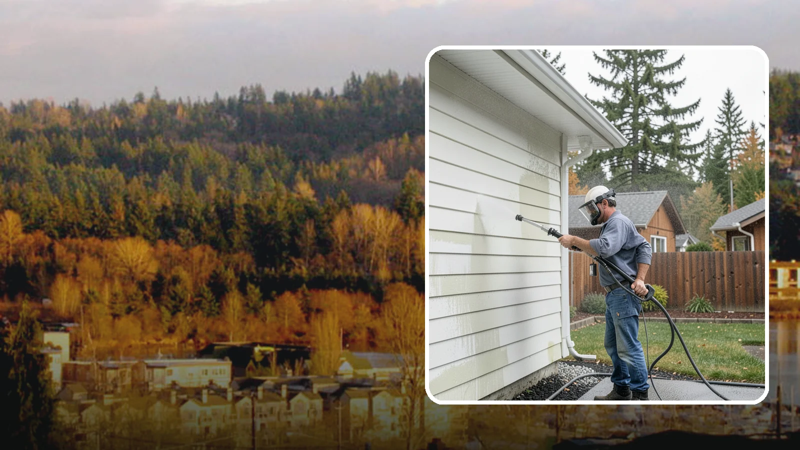 Biannual House Washing in Kenmore, King County, WA - Biannual house washing cleans your home's exterior twice a year to stay ahead of the algae and film that build fast in a wet...