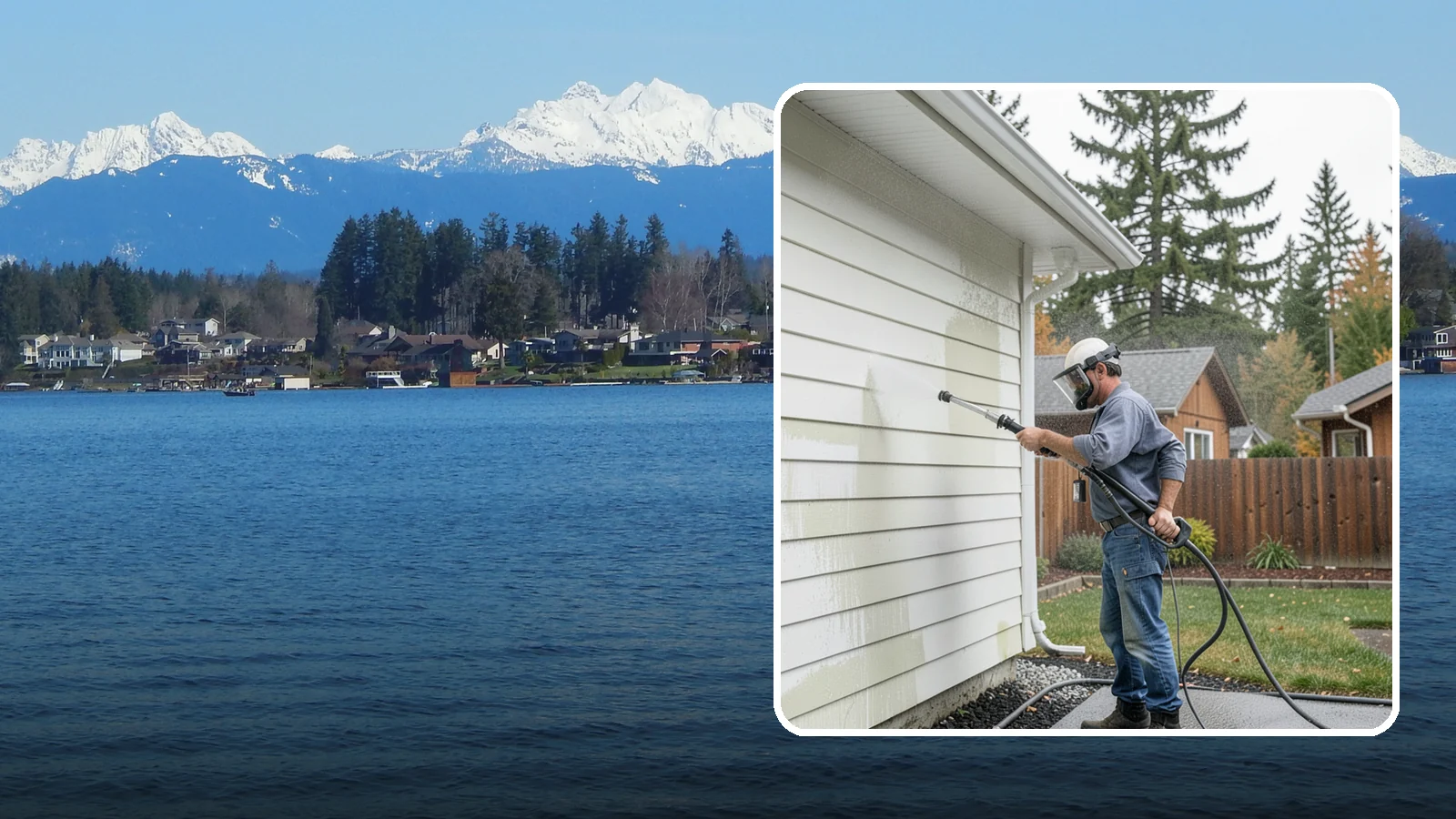 Biannual House Washing in Lake Stevens, Snohomish County, WA - Biannual house washing cleans your home's exterior twice a year to stay ahead of the algae and film that build fast in a wet...