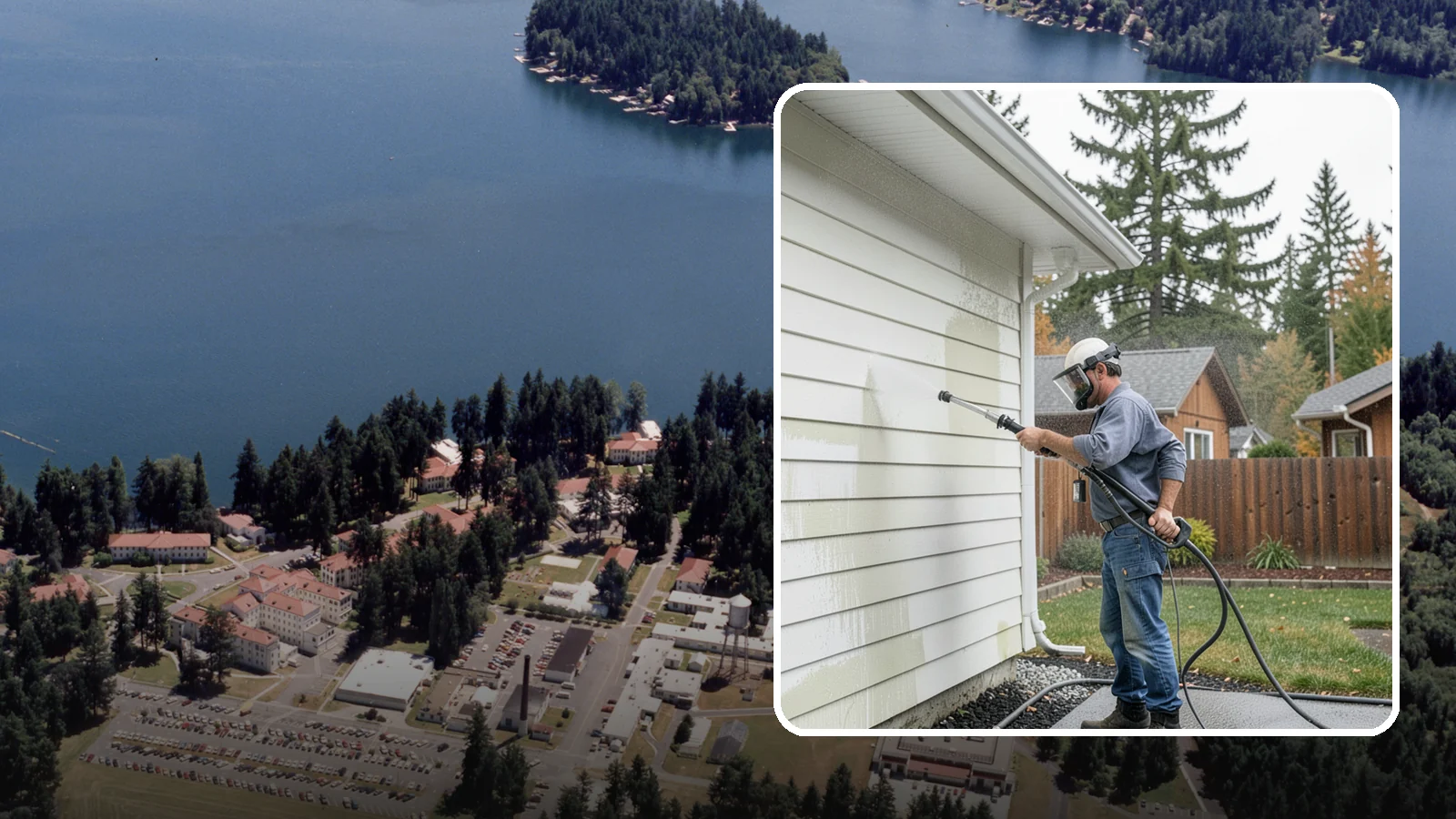 Biannual House Washing in Lakewood, Pierce County, WA - Biannual house washing cleans your home's exterior twice a year to stay ahead of the algae and film that build fast in a wet...
