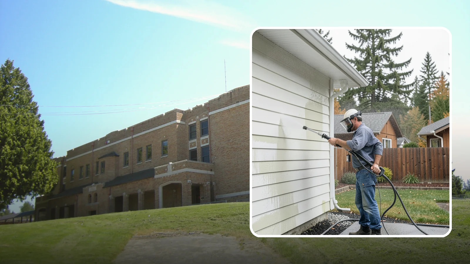 Biannual House Washing in Maple Valley, King County, WA - Biannual house washing cleans your home's exterior twice a year to stay ahead of the algae and film that build fast in a wet...