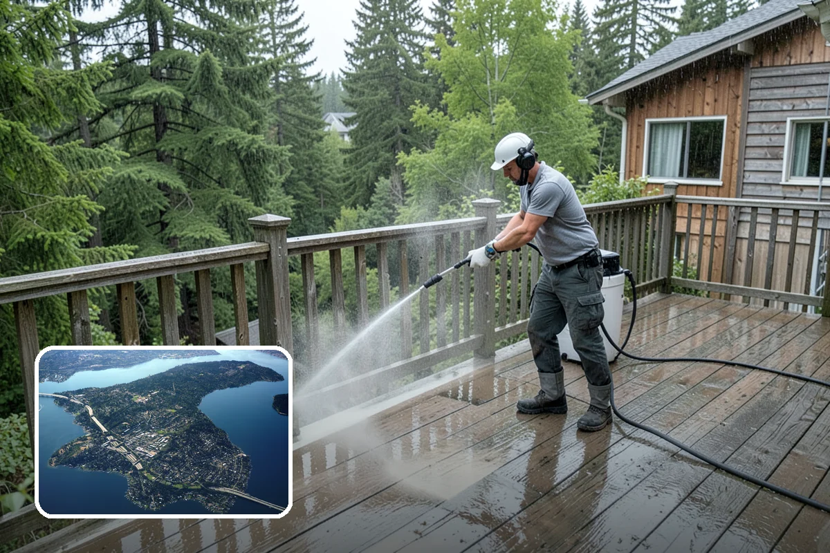 Biannual House Washing in Mercer Island, King County, WA - Keeps shaded and tree-covered homes free of visible algae