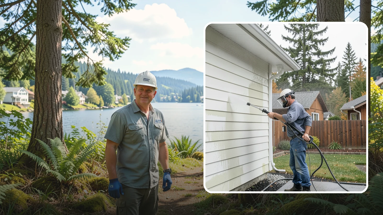 Biannual House Washing in Milton, King County, WA - Biannual house washing cleans your home's exterior twice a year to stay ahead of the algae and film that build fast in a wet...