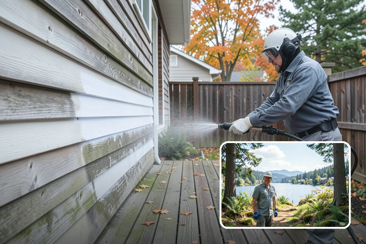 Biannual House Washing in Milton, King County, WA - Keeps shaded and tree-covered homes free of visible algae