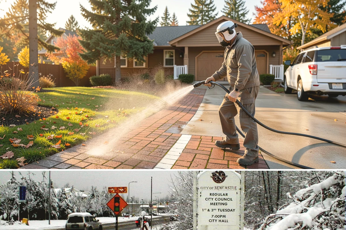 Biannual House Washing in Newcastle, King County, WA - Spring and fall pair naturally, catching the exterior after winter growth and again before the next rainy season.