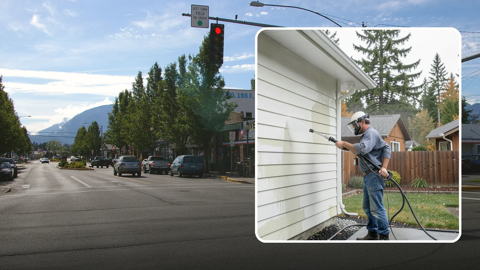 Biannual House Washing in North Bend, King County, WA - Biannual house washing cleans your home's exterior twice a year to stay ahead of the algae and film that build fast in a wet...