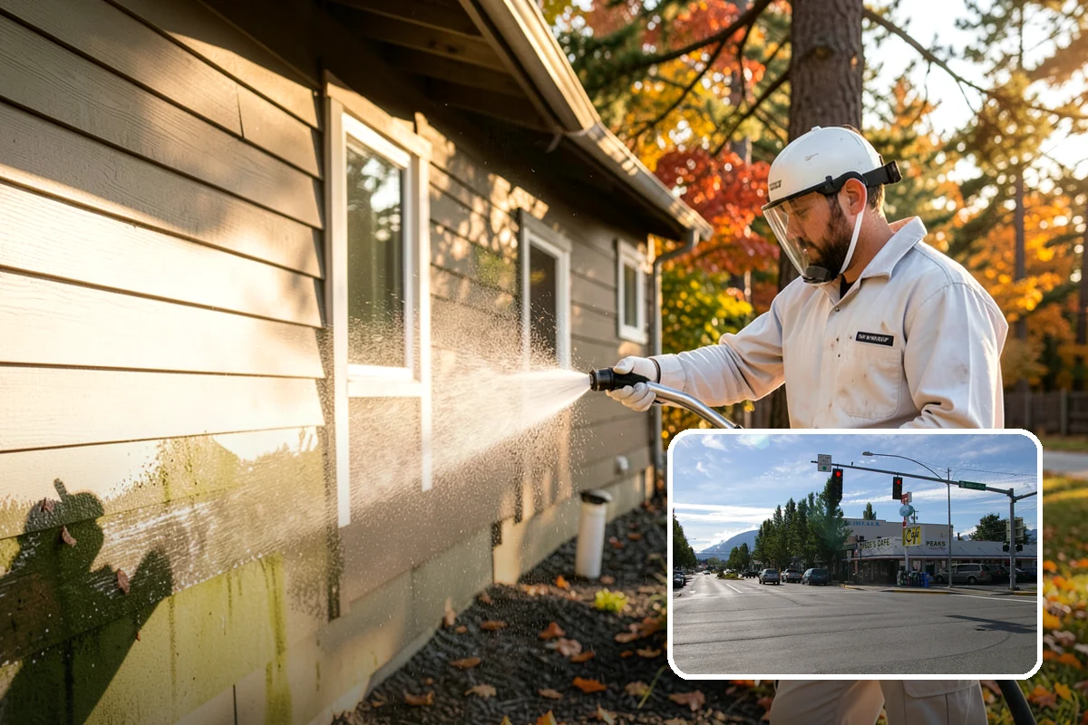 Biannual House Washing in North Bend, King County, WA - Keeps shaded and tree-covered homes free of visible algae