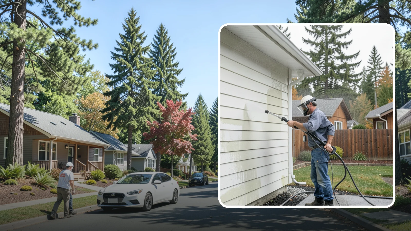 Biannual House Washing in Orting, Pierce County, WA - Biannual house washing cleans your home's exterior twice a year to stay ahead of the algae and film that build fast in a wet...