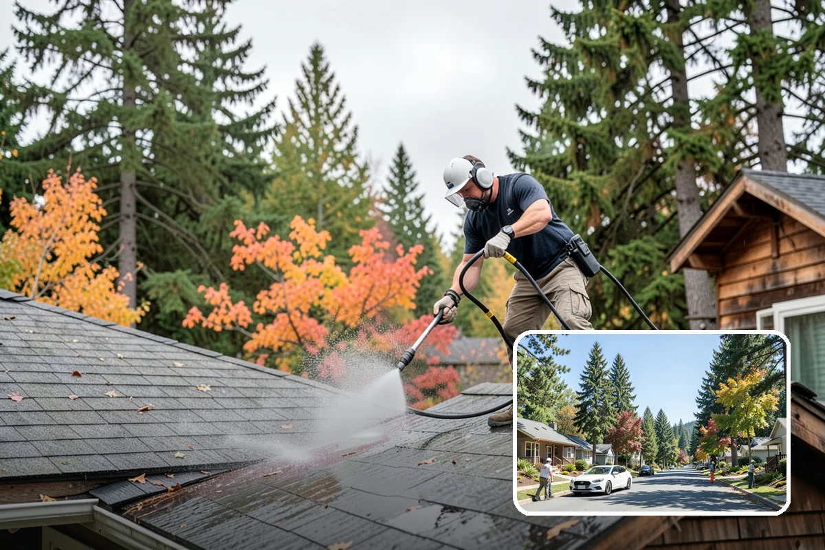 Biannual House Washing in Orting, Pierce County, WA - Keeps shaded and tree-covered homes free of visible algae