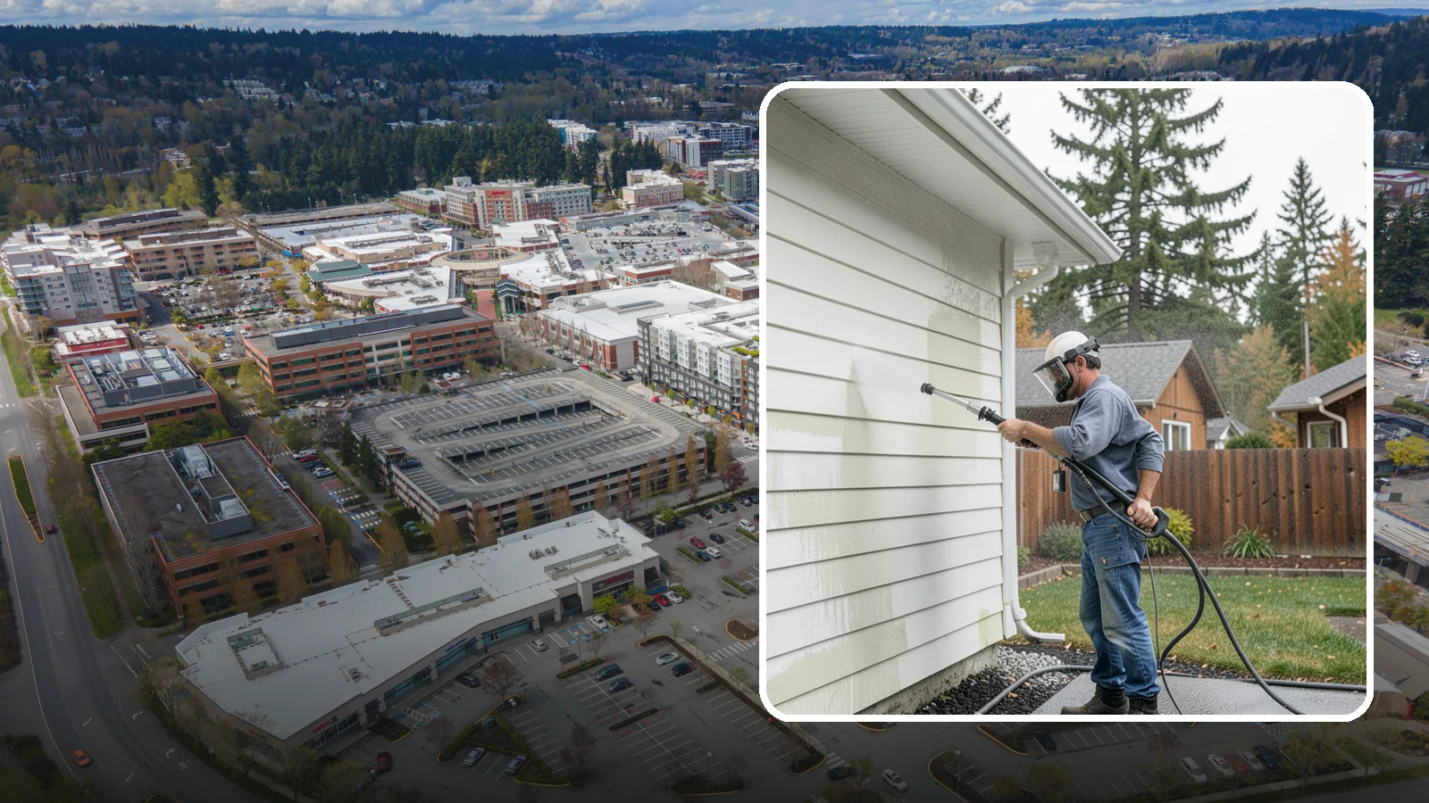 Biannual House Washing in Redmond, King County, WA - Biannual house washing cleans your home's exterior twice a year to stay ahead of the algae and film that build fast in a wet...