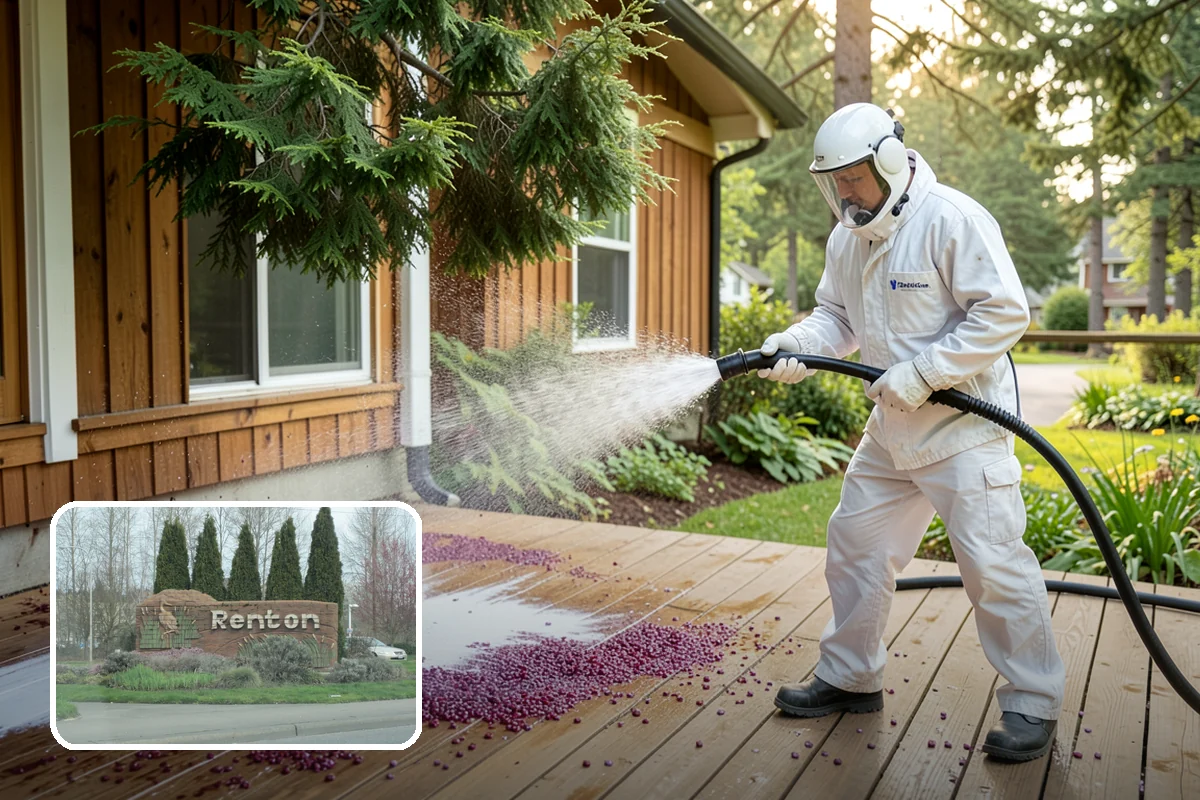 Biannual House Washing in Renton, King County, WA - Keeps shaded and tree-covered homes free of visible algae