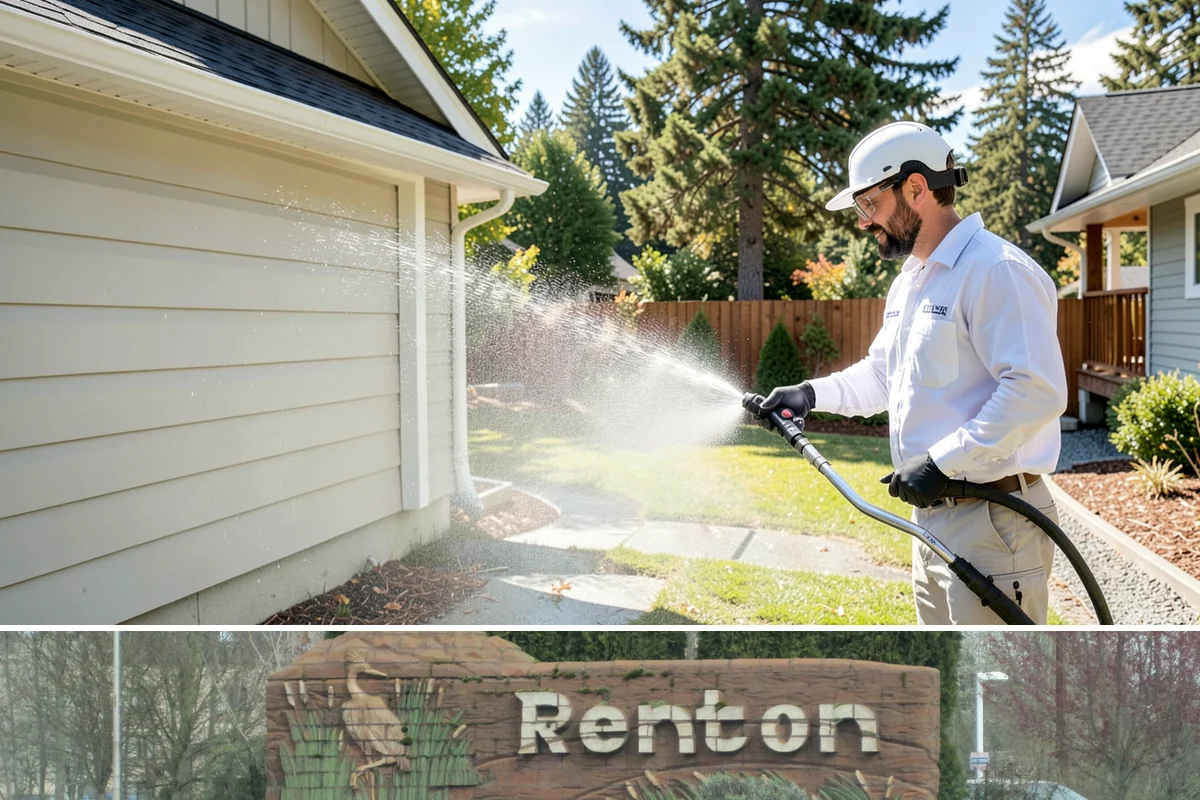 Biannual House Washing in Renton, King County, WA - Spring and fall pair naturally, catching the exterior after winter growth and again before the next rainy season.