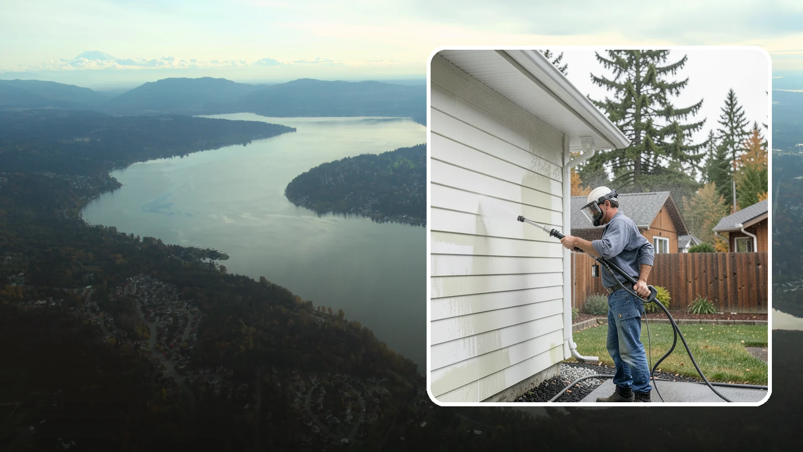 Biannual House Washing in Sammamish, King County, WA - Biannual house washing cleans your home's exterior twice a year to stay ahead of the algae and film that build fast in a wet...