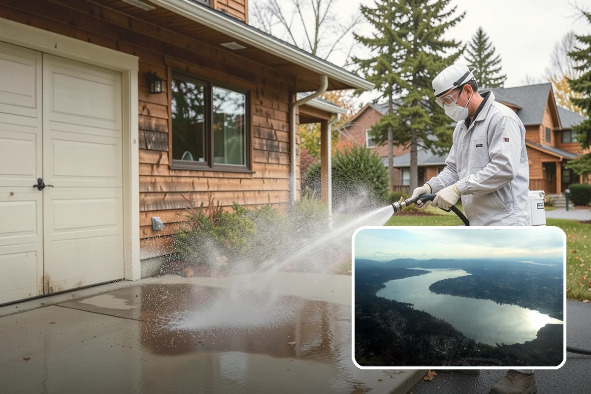 Biannual House Washing in Sammamish, King County, WA - Keeps shaded and tree-covered homes free of visible algae