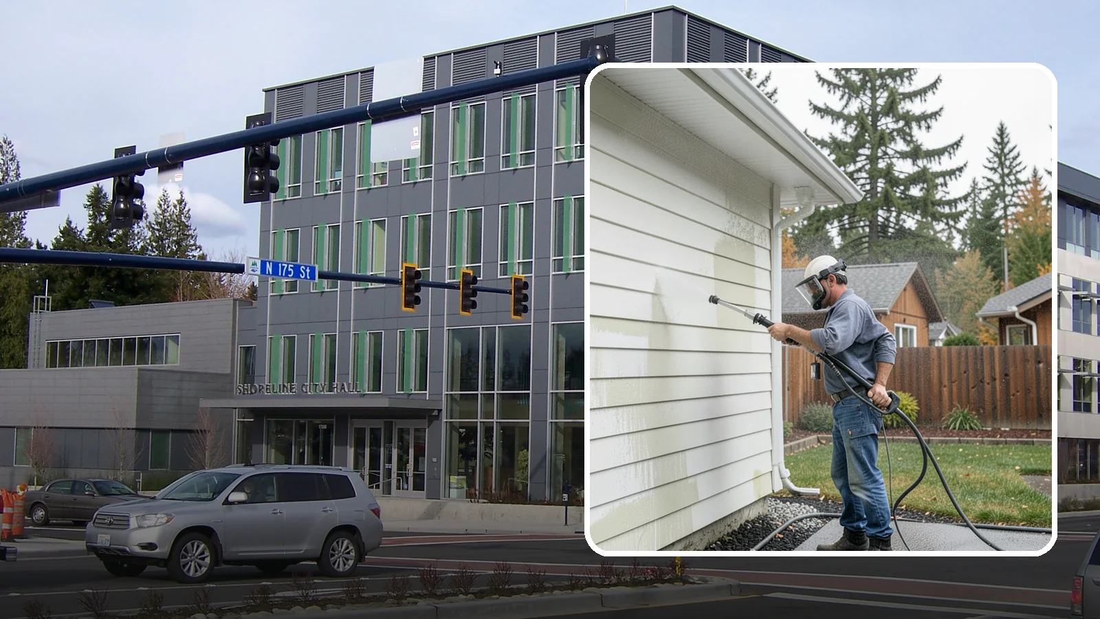 Biannual House Washing in Shoreline, King County, WA - Biannual house washing cleans your home's exterior twice a year to stay ahead of the algae and film that build fast in a wet...