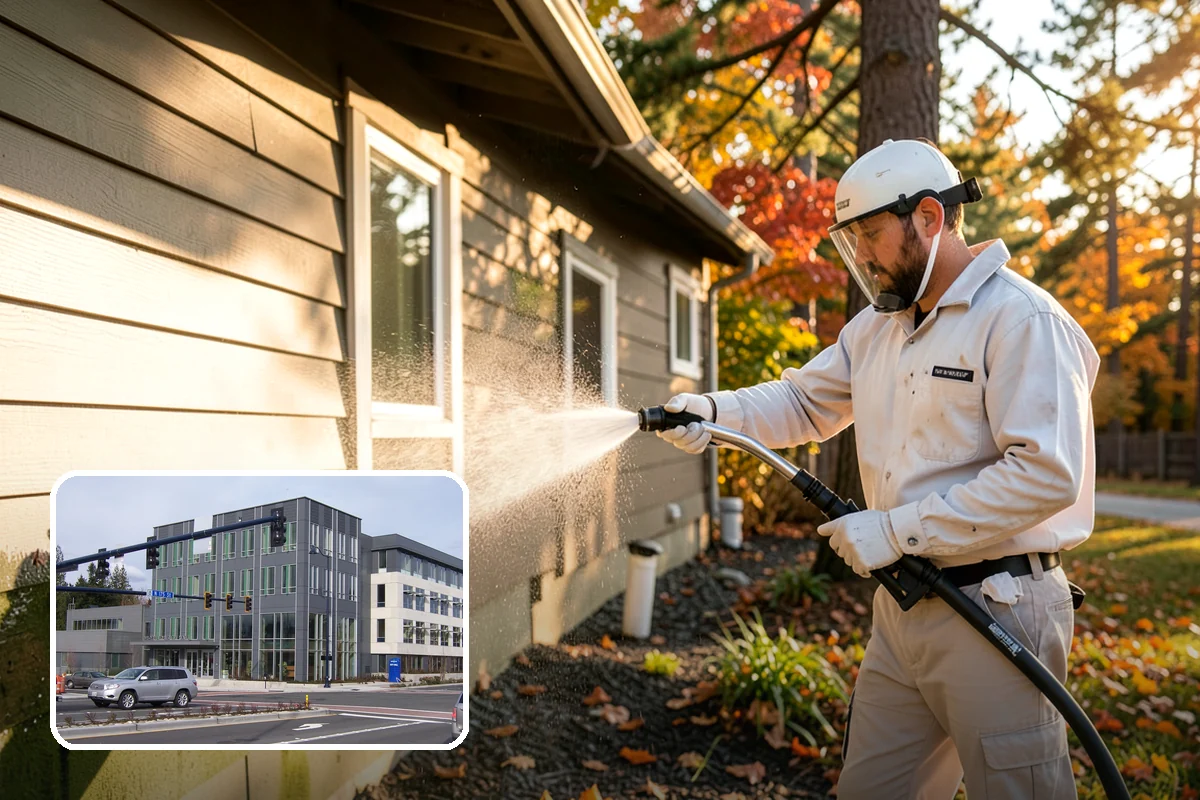 Biannual House Washing in Shoreline, King County, WA - Keeps shaded and tree-covered homes free of visible algae