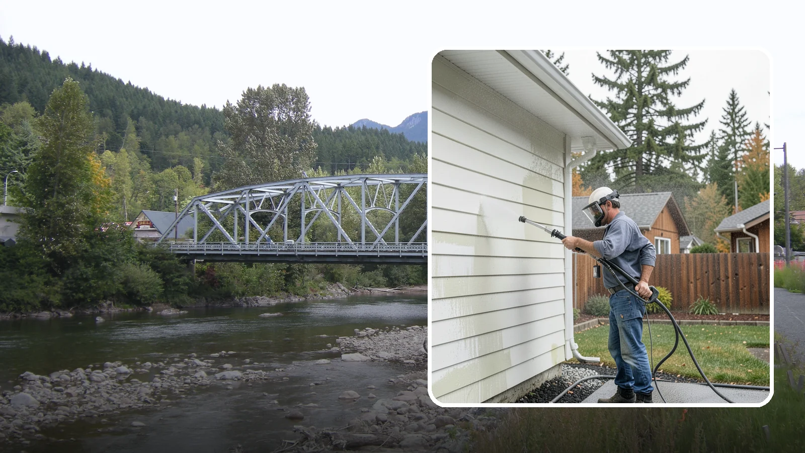 Biannual House Washing in Skykomish, King County, WA - Biannual house washing cleans your home's exterior twice a year to stay ahead of the algae and film that build fast in a wet...